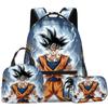3D Animation Wukong Dragon Ball Super Student School Bag Backpack Lunch Bag Pencil Bag Three-Piece Set