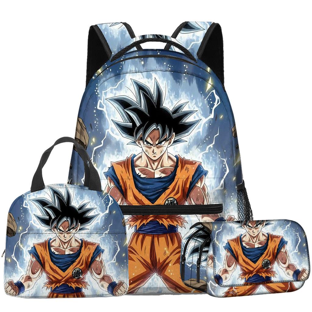 3D Animation Wukong Dragon Ball Super Student School Bag Backpack Lunch Bag Pencil Bag Three-Piece Set