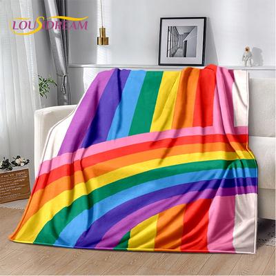 Tęczowy kolor chromatyczny Illusion miękki pluszowy koc, flanelowy koc rzut koc do salonu sypialnia kanapa z funkcją spania narzuta na piknik