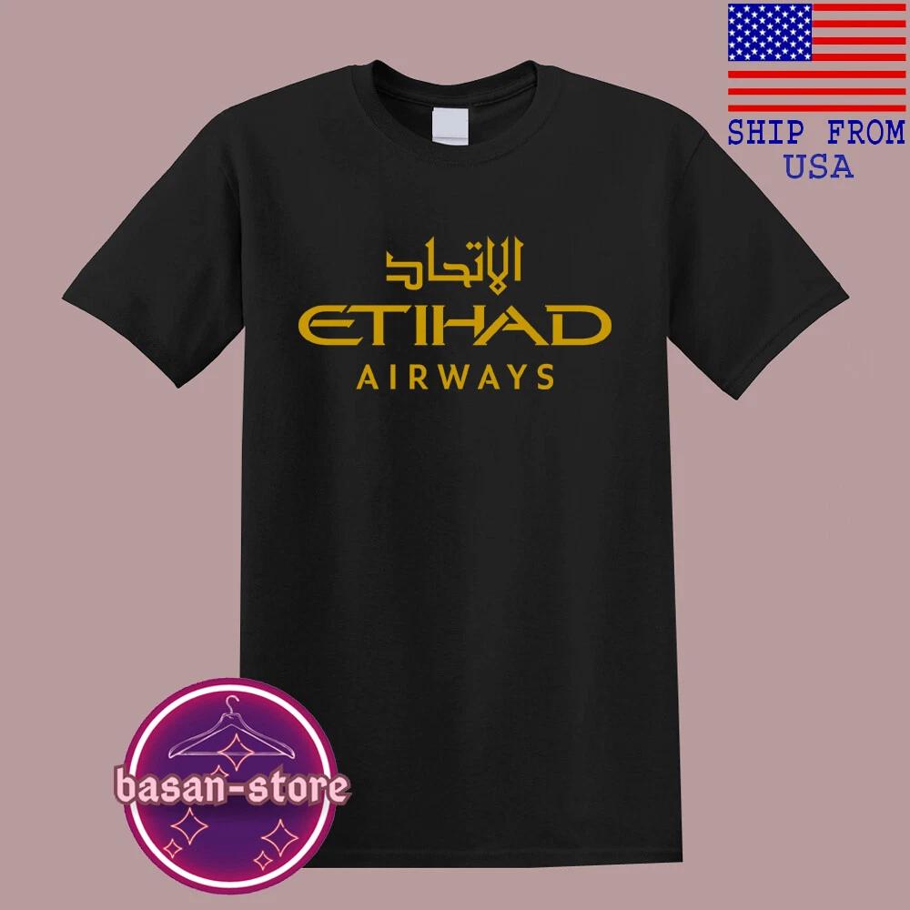 

Мужская черная футболка Etihad Airways Топ Унисекс 3XL