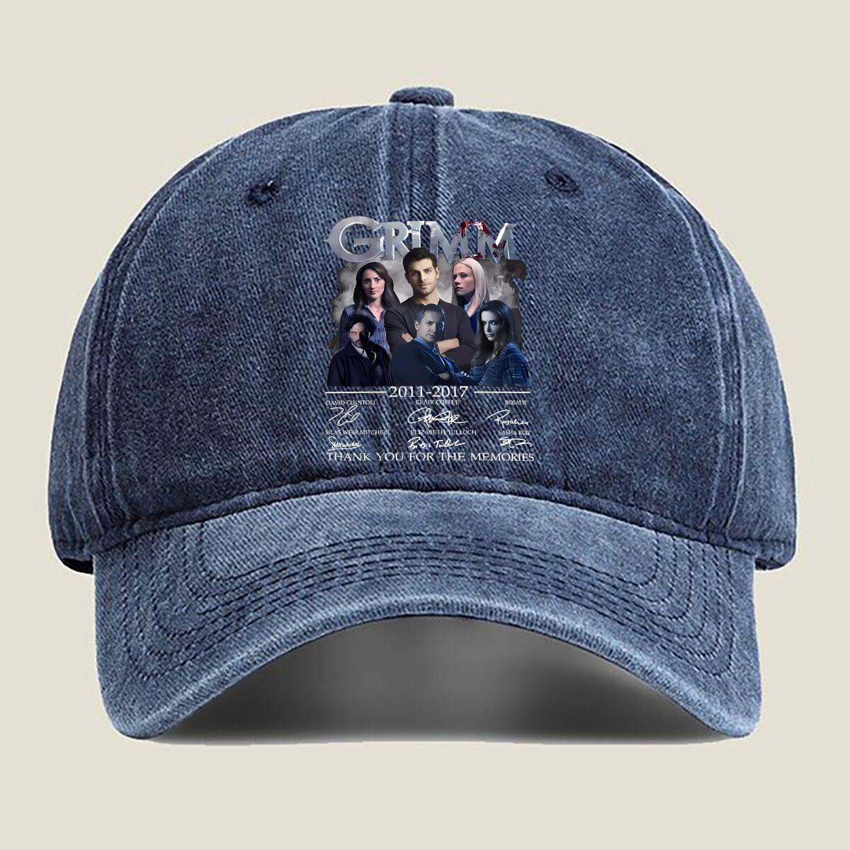 Grimm TV Show Fan Art Fashion Washed Baseball Cap Hat Outdoor Activities One Size темно-синий