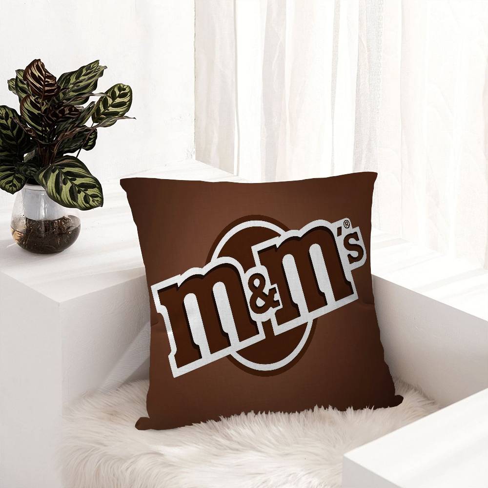 

M-Ms C-Chocolate Personalized Pillow Cover Kids Bedroom Wild Party Decor Pillowcase kid Birthday shower Gift 30cmx30cm