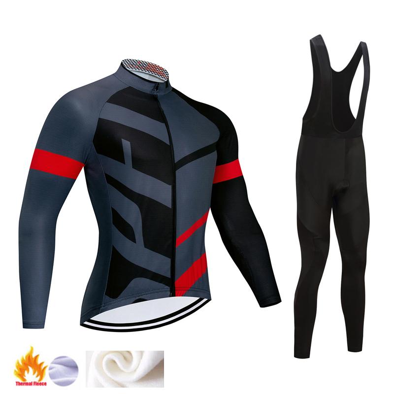 2025 Winter Thermal Fleece Cycling Jersey Set Mens Mountian Bicycle Clothes Wear Ropa Ciclismo Racing Team Bike Cycling Clothing