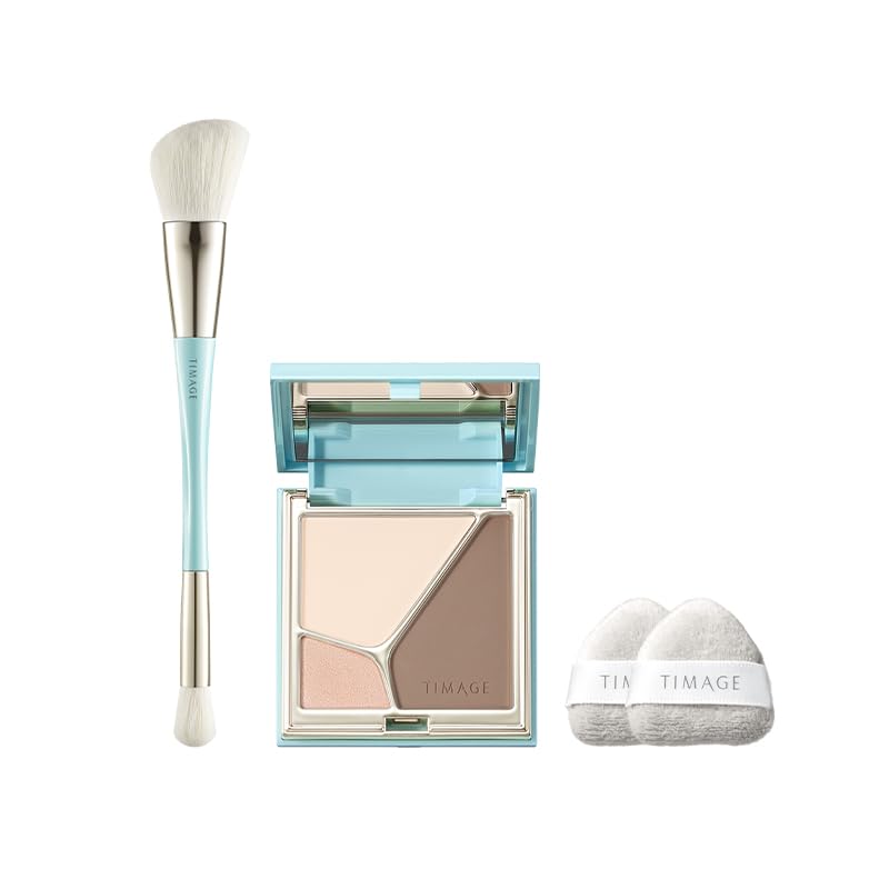 TIMAGE Bronzer Highlight Shading Mini Compact and Matte Nose and Create a 3D Contour with This Palette Renewal and 2 Ideal for Skin & Palette,