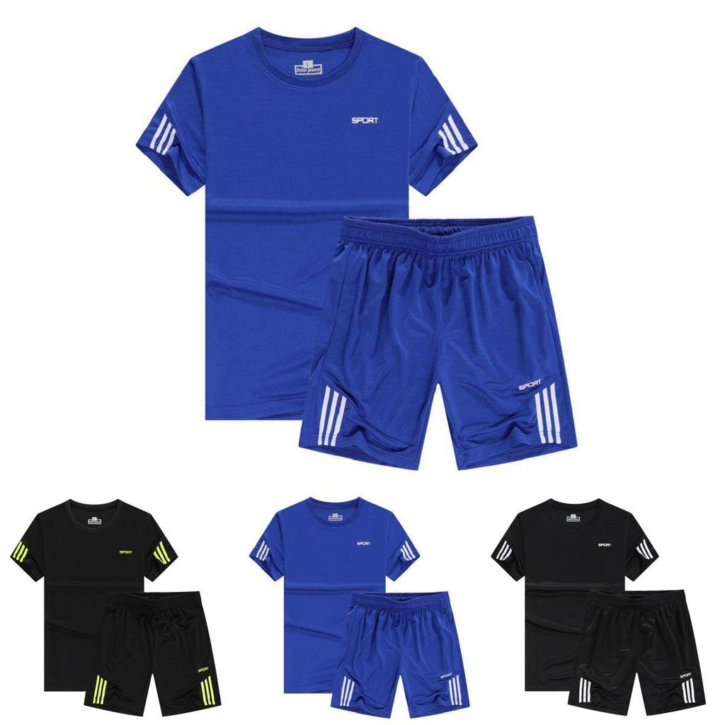 Stylish Quick-drying Men Women Sports Suit With Breathable T-shirt And Shorts Set