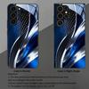 Metal Curved Textured Glass Phone Case Suitable for Samsung Galaxy S26 S25 S24 S23 S22 S20 FE/Ultra/Plus Anti Drop Back Cover