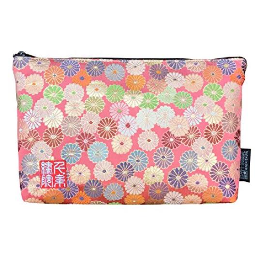 Сеншишуин Нисидзинский шелковый мешочек Чехол для книги со штампами (Подкладка) Дизайн с алой хризантемой (Средняя)