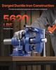 6-1/2" Multi-Purpose Bench Vise Heavy Duty Ductile Iron 360° Swivel Base