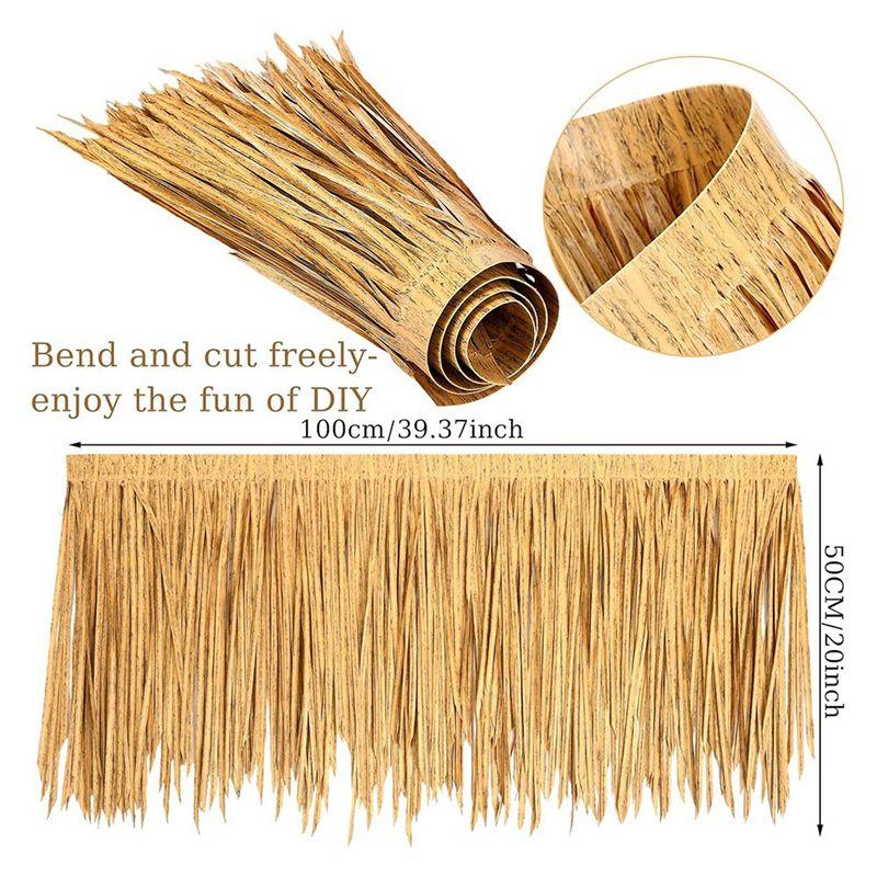 2Pcsthatch Roofing Artificial Palm Thatch Rolls For Outdoor Hawaiian Party Decor For Tiki Bars, Parties, Gardens & Fences