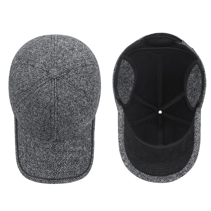 Winter Hat Men's Warm Middle-Aged and Elderly Baseball Cap Outdoor Windproof Ear Protection Cold-Proof Cotton Cap