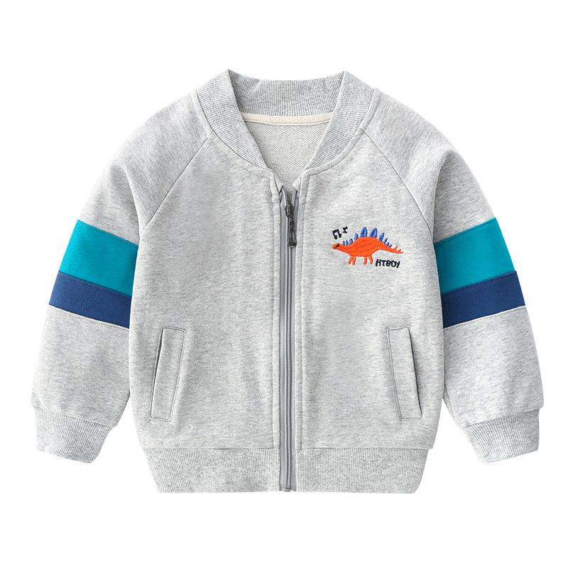 Children's Cartoon Color Block Zipper Cardigan – Spring and Autumn Long Sleeve Toddler Jacket