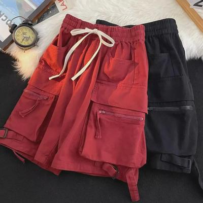 American Style Summer Multi-Pocket Trendy Overalls - Loose, Handsome, High Street Five-Point Pants