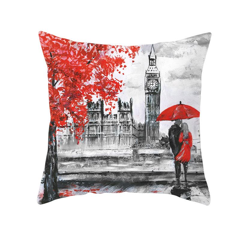 Valentine's Day Love Tree Series Peach Skin Pillowcase Valentine's Day Sofa Pillowcase Home Fabric