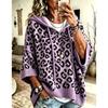 Women S Loose Fit Knitted Pullover Hooded Casual Sweater
