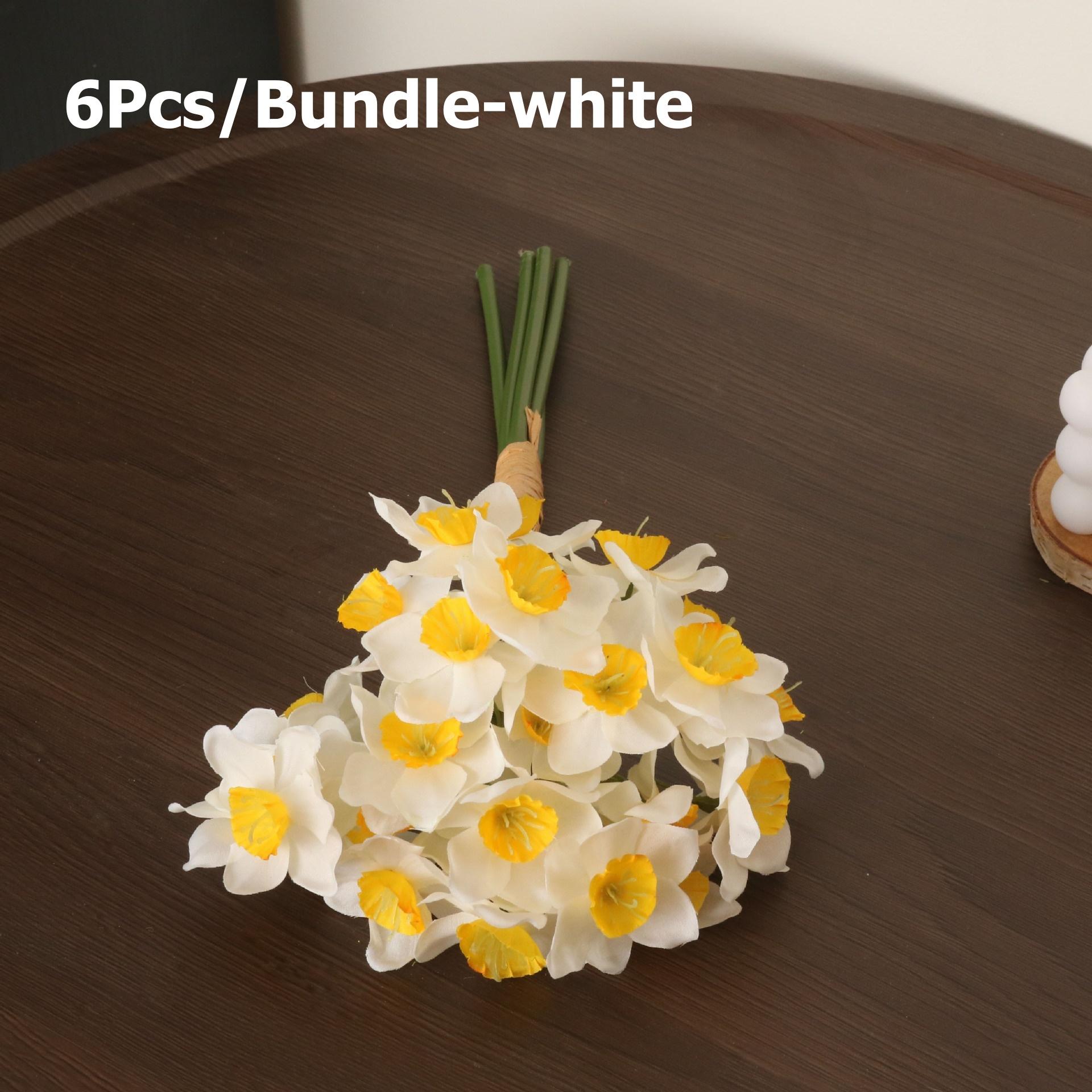 Искусственный цветок Нарцисс Букет из шелковых цветов, Весенний цветок Искусственная шелковая цветочная композиция, Декоративный акцент для дома и офиса