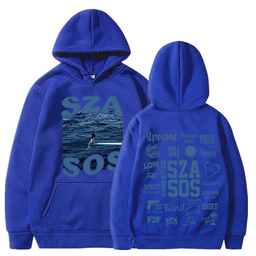 SZA Music Album SOS Graphic Hoodie Women Unisex Vintage Overs Sweartshirt