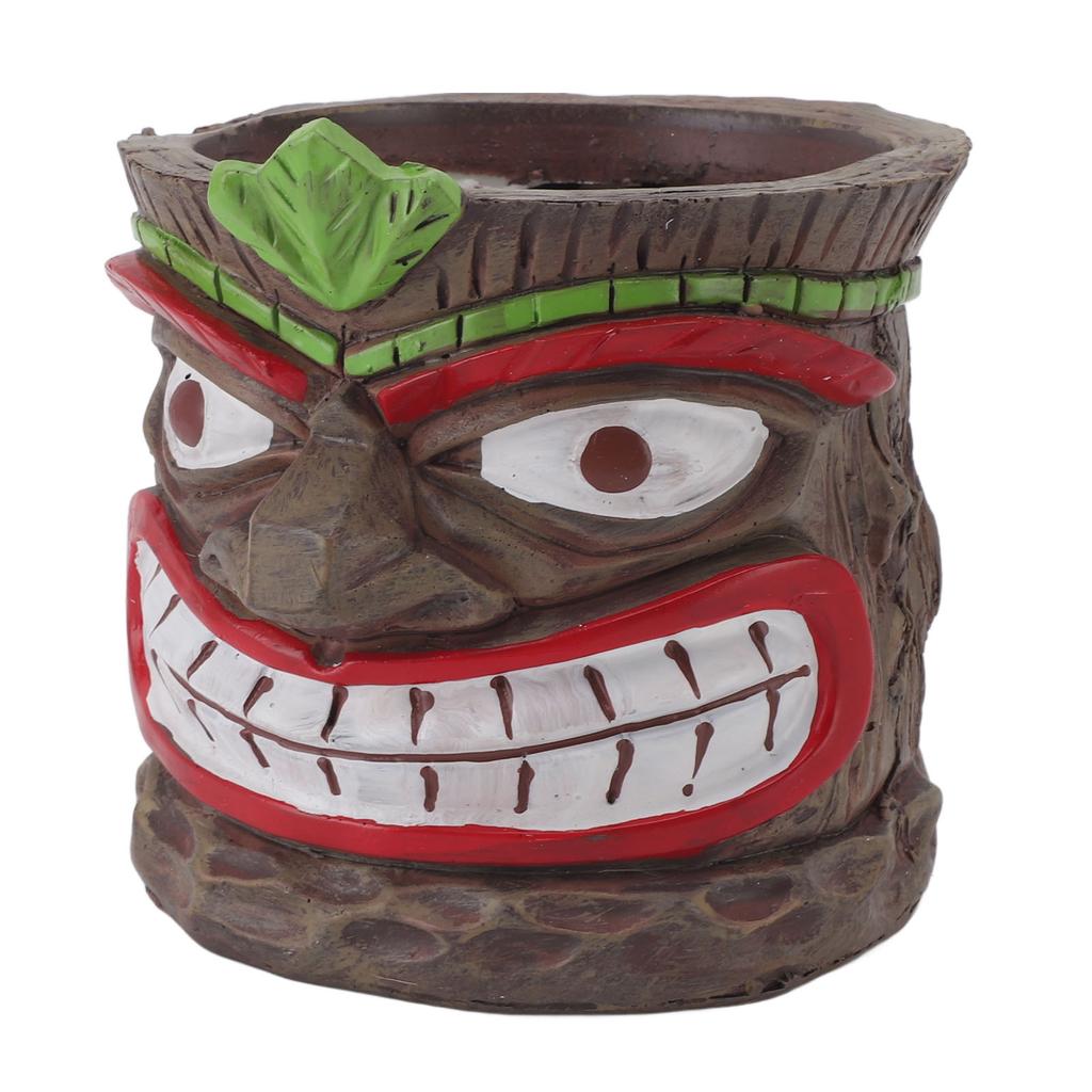 Totem Skulptur Planterkruka Harts UV-säker dekorativ blomkruka för inomhus utomhus färgglad