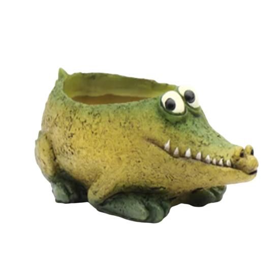 Small Animal Planter Pot Cartoon Frog/Crocodile/Dog Flower Pot Cute Decorative Cactus Pot for Home Office Desk Garden Decor