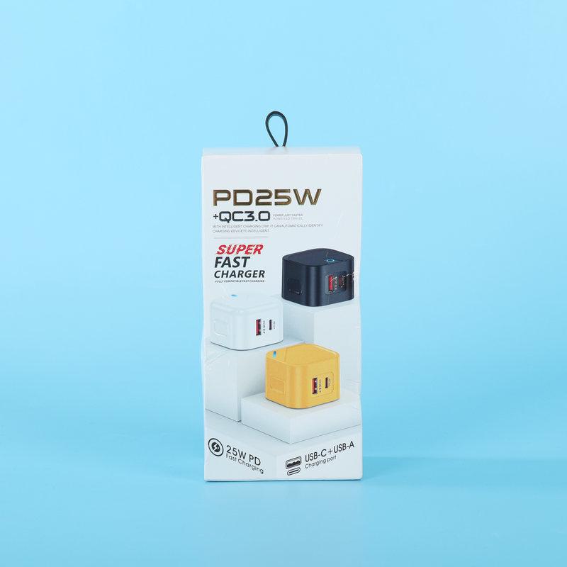 Universal Mobile Fast Charger for Android & Apple - EU/US/UK Plug, USB/PD Dual Ports.