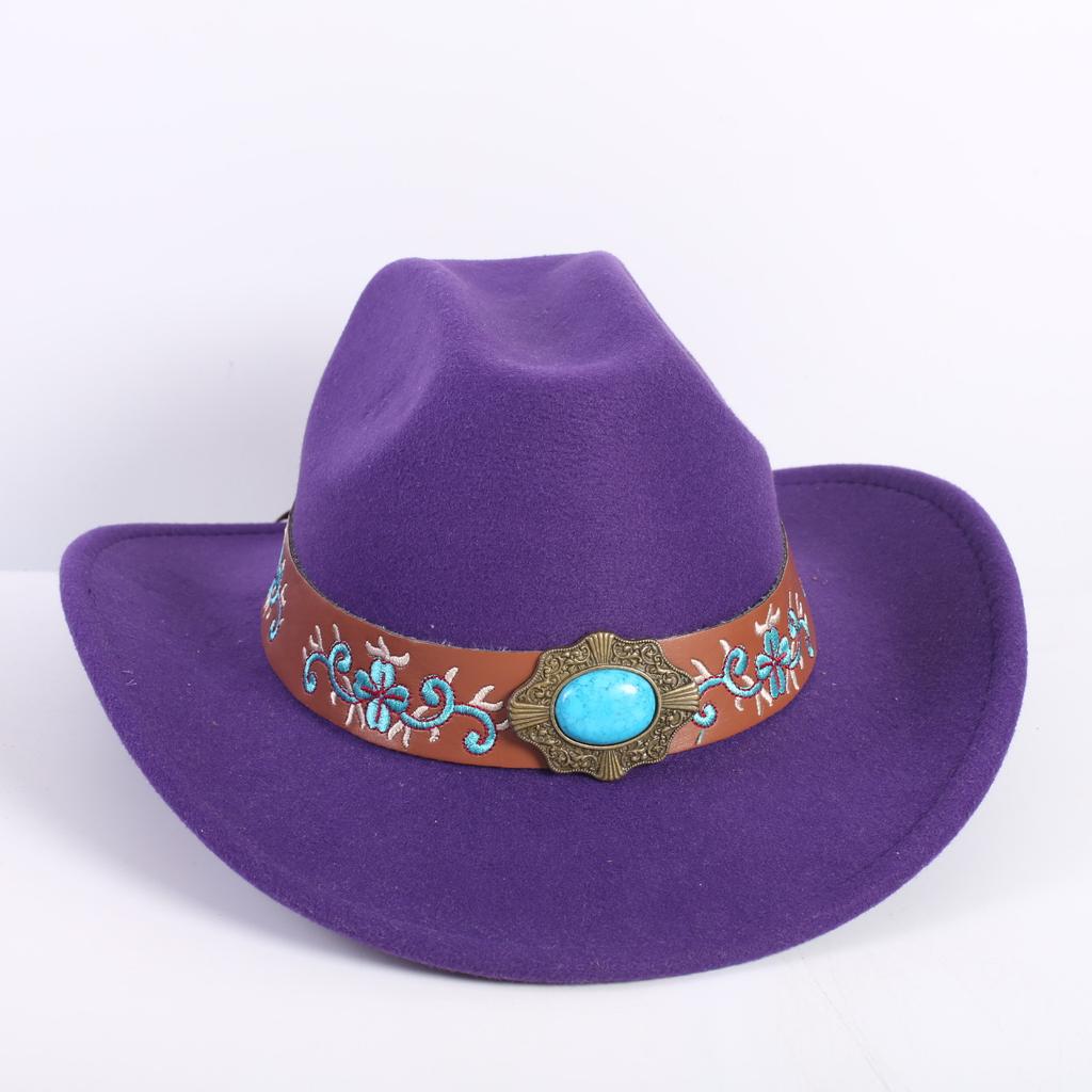 Beliebte europäische und amerikanische Mode OL-Stil einfarbiger Cowboyhut Herren und Damen High-End Zylinder Jazzhut Filzhut