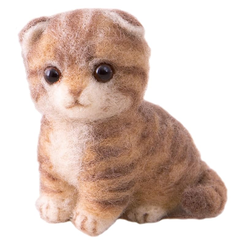 

hamanaka felt wool kit Made with Acreine DOG & CAT scottish fold design Susa Sachiko H441-649