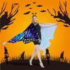 Rotating Butterfly Shawl: Halloween Belly Dance Gradient Wings Cloak