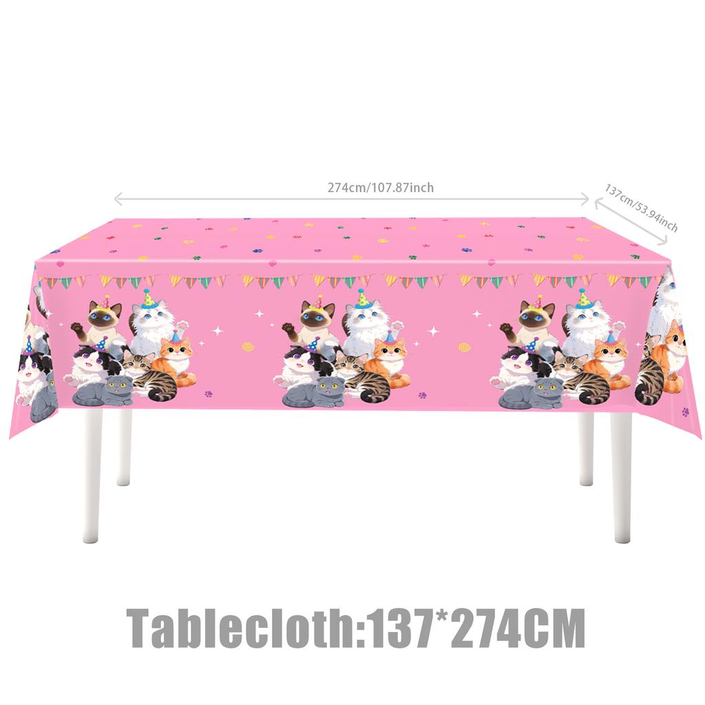 Pet Cat Theme Birthday Party Favors Plates Cup Napkin Banner Cake Topper For Kids Gift Baby Shower Photo Props Party Supplies