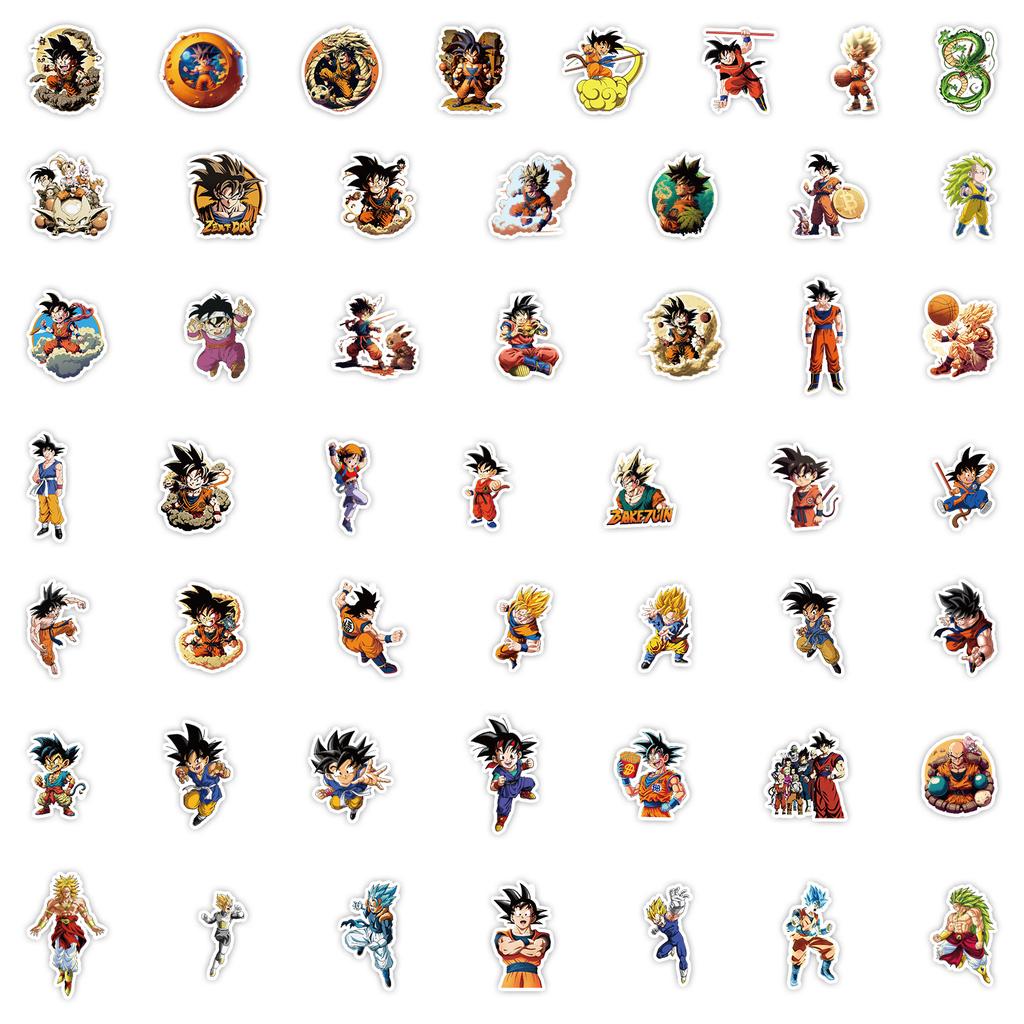 50 Dragon Ball Graffiti Stickers Computer Mobile Phone Water Cup Decorative Stickers Waterproof Creative Children's Stationery Stickers