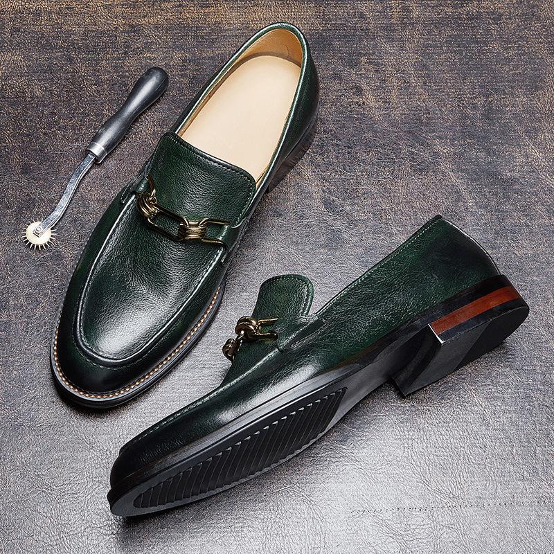 Business Casual Dress Leather Shoes Commuting Daily Soft Sole Soft Surface Top Cowhide Loafers Fashion Trend