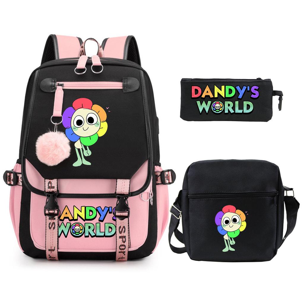 Dandy's World School Trend Children's Backpack Set Large Capacity Primary and Secondary School Student Leisure Bag