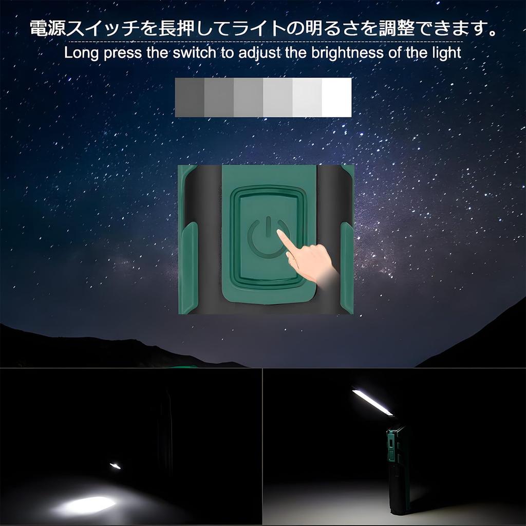 Set of 2 Work Lights, COB Lights, Handheld USB Rechargeable, Magnetic, Foldable, Compact, for Night Work and Construction (2 pieces)