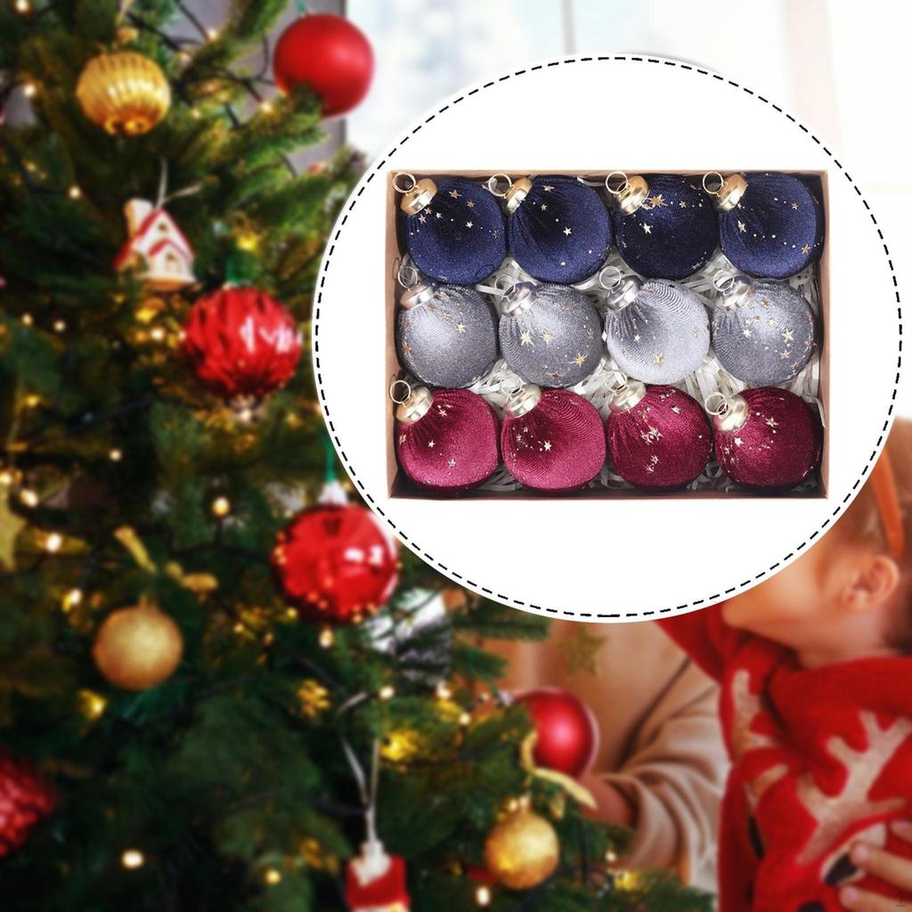 12 Pieces Christmas Hanging Decorations Decorative Baubles Xmas Decor for Celebration