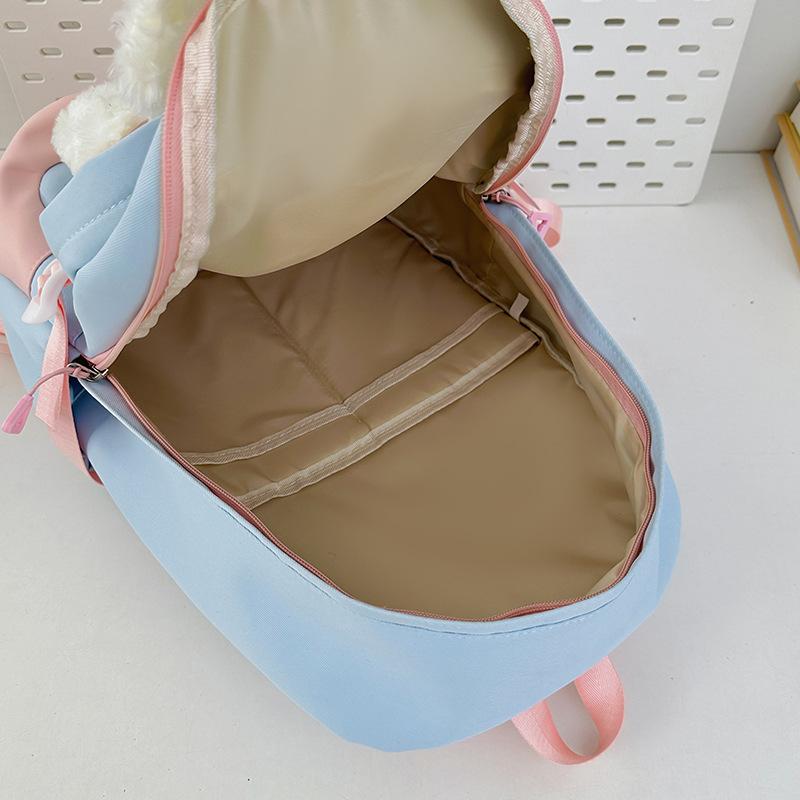 School Bag Cute Cartoon Casual School Bag Plush Doll Backpack Girls Junior High School Students High School Students Travel Backpack