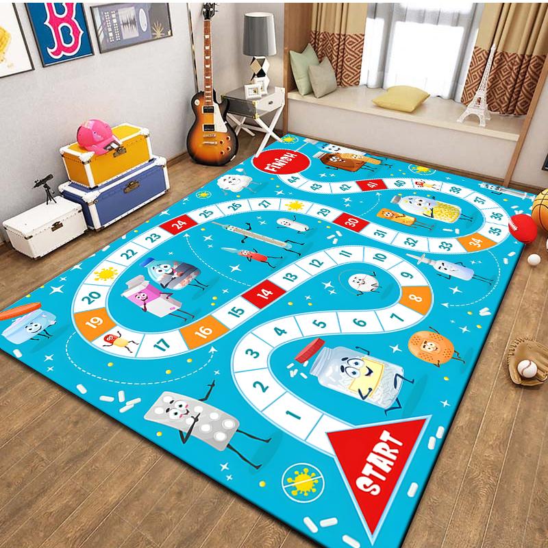 15 Size Snakes and Ladders Game Pattern Rug Carpets for Bedroom Living Room Mat Creative Door Mat Dressing Room Rugs Play Mats