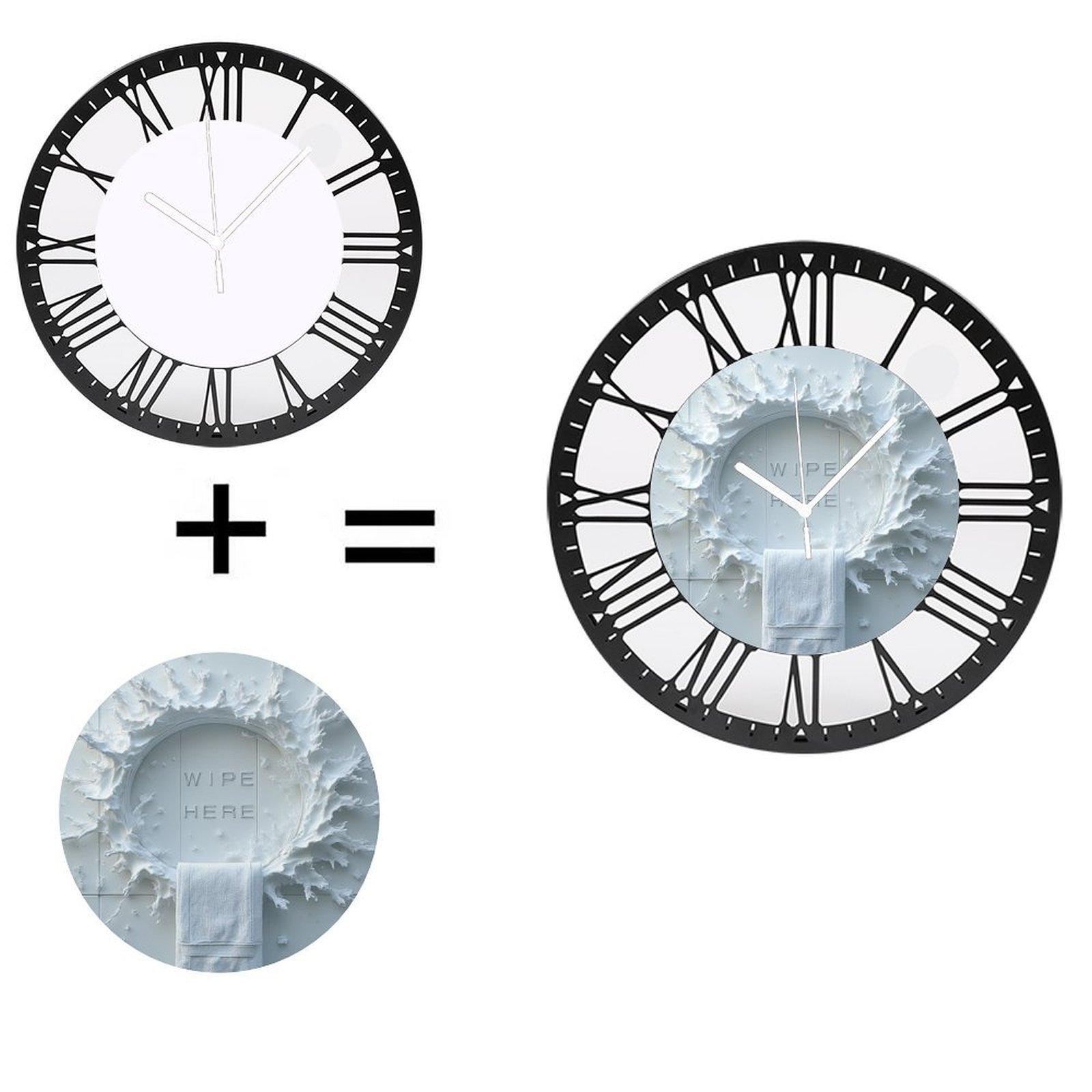 25cm Premium Quality Round Iron Wall Clock with Timeless Roman Numeral Elegance 10 inch(25.40cm)