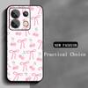 Bow Cute Pink Design Ins Girl Phone Case For Redmi Note 14 13 12 11 Pro Plus S 5G 14C A3 Soft Black Phone Cover