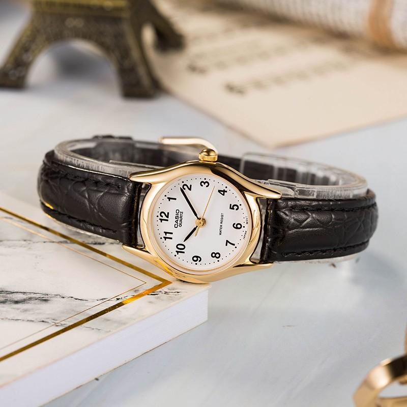 Casio STANDARD Series Small Retro Business Quartz Movement Leather Strap Japanese and Korean Women's Watch White Dial LTP-1094Q-7B1