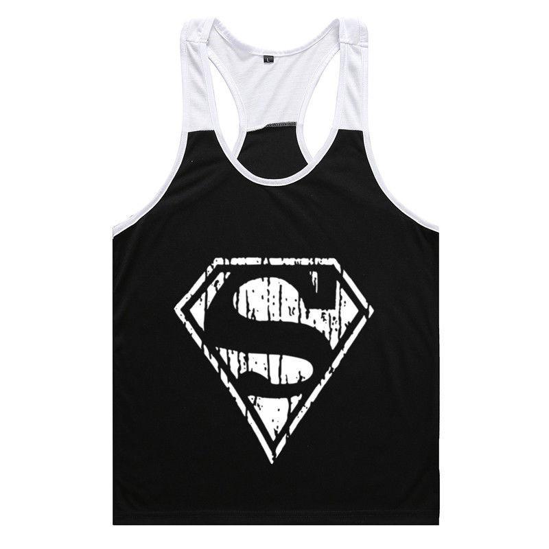 

Superman Printing Pattern Men Vest Fashion Sleeveless Clothing Exercise Fitness Black,M