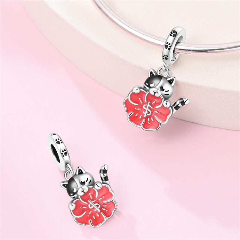 Christmas Series Copper Animal Charms Flowers Bead Pendant Fit Original Charm Bracelets Women Diy Jewelry Gift