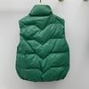 Frauen Herbst Weiße Ente Unten Mantel Jacke Gepolsterte Weste Stehkragen Ärmellose Zipper Tasche Verdicken Lose Alle Spiel Einfarbig