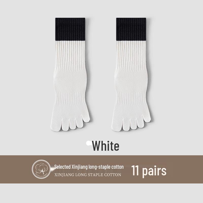 Unisex Autumn Split-Toe Over-the-Knee Socks: Solid Color, Non-Slip, Odor-Resistant, Antibacterial, Breathable, Versatile Casual Wear