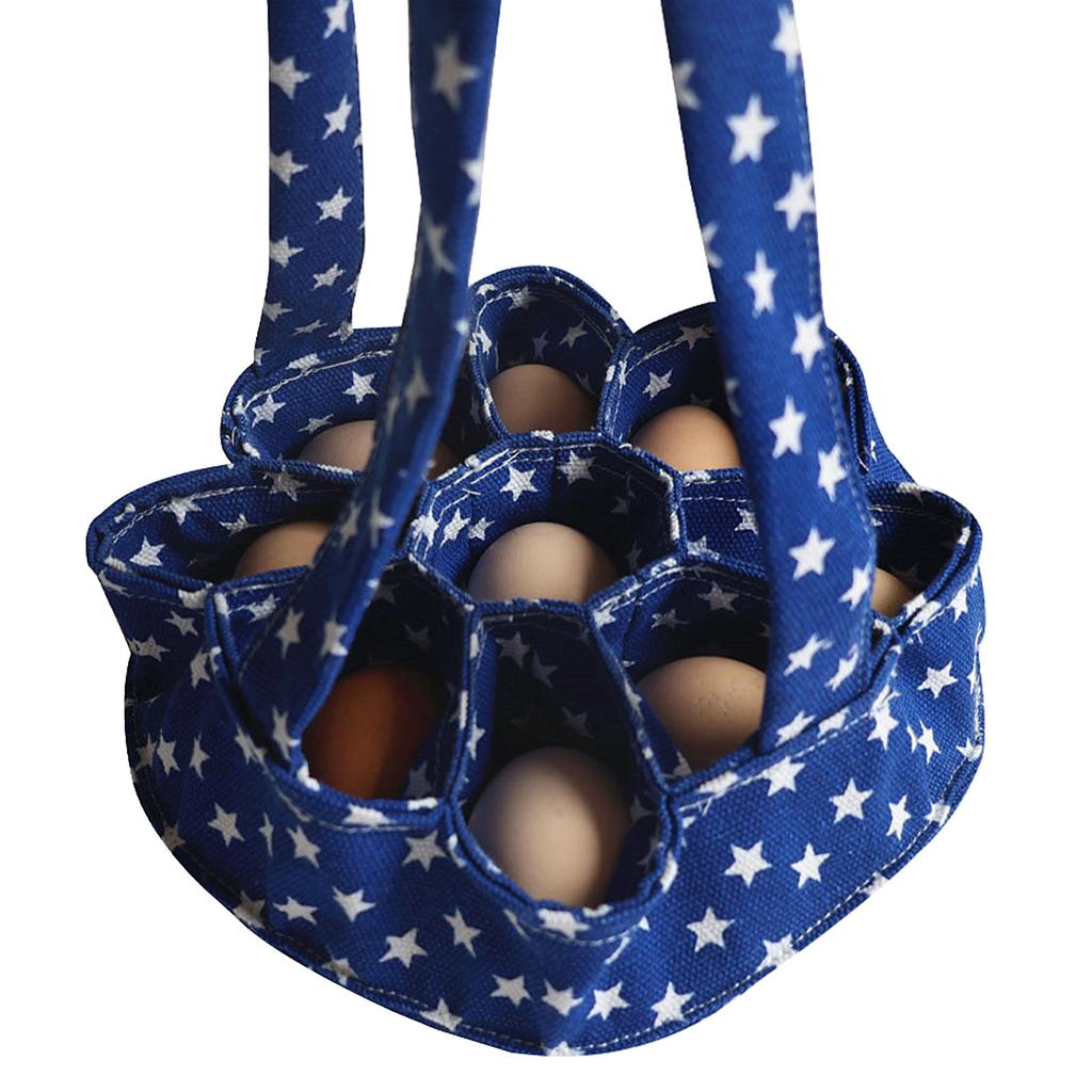Faltbarer Sammelkorb mit Griff Leinwand Ente und Hühnereier Aufbewahrungstasche Praktischer Eierorganisator Küchenutensilien