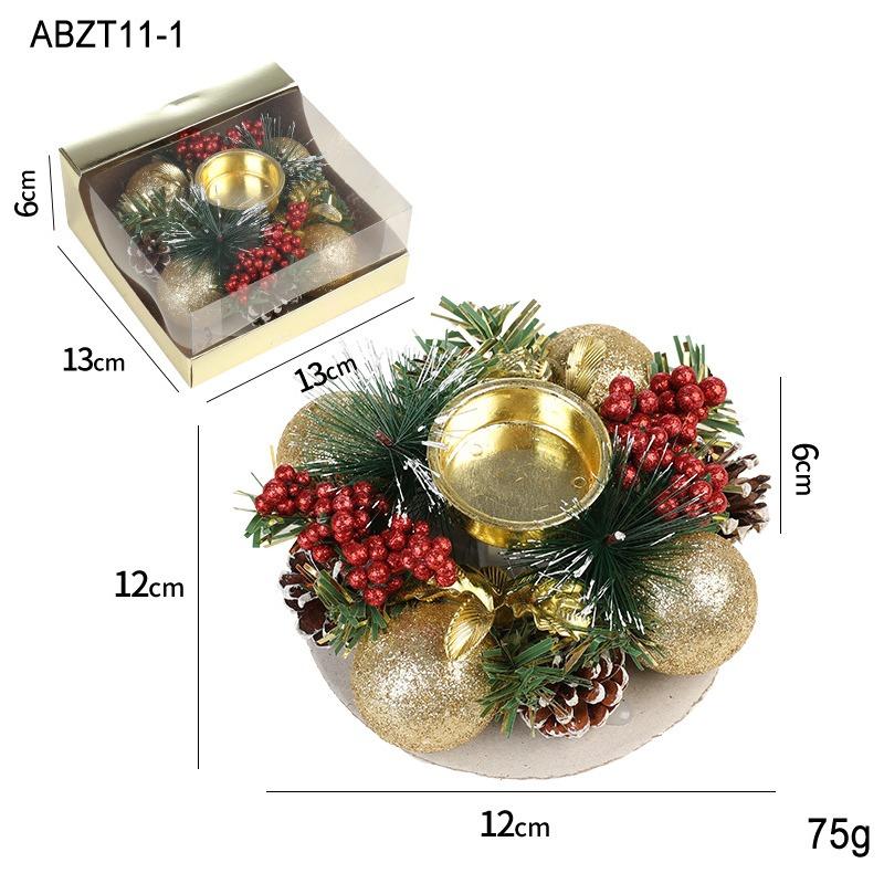New Christmas candle holder, imitation wreath, lamp holder ornament, vintage wooden glass candle holder, dried flower aromatic candle holder