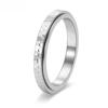 3MM Wide Exquisite Hammered Rotating Ring Stainless Steel Elegant Women Jewelry Pinky Ring