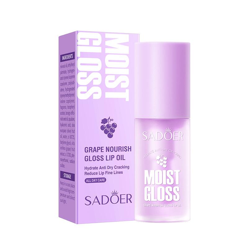 

SADOER Кристальное желе для губ Увлажняющее увеличивающее блеск для губ Милый макияж Помады Тинт Прозрачная сыворотка Фруктовый бальзам для губ Косметика виноградный