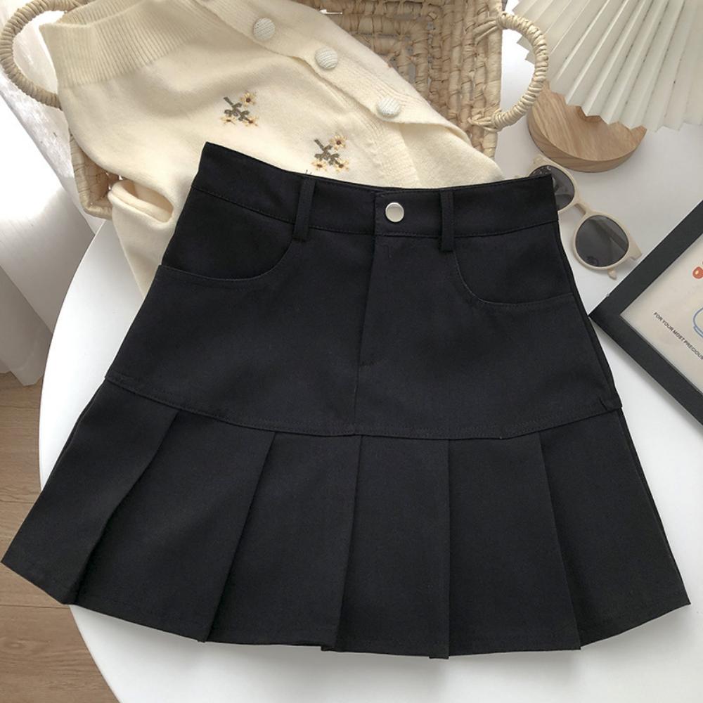 Pleated Skirt Women's New Summer Design JK Short Skirt Small A-line Skirt High Waist Thin Short Skirt