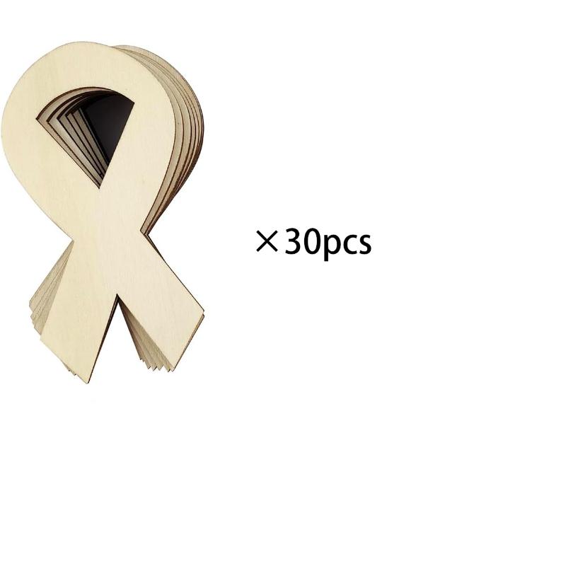 

30 PackWood Ribbon Cutouts Cross Tie Crafts Unfinished Wooden Ribbon Hanging Ornaments DIY Ribbon Gift Tags for Home Party