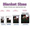 Red and White Rose Theme Pattern Flannel Printed Blanket Suitable for All Seasons Suitable for Living Room Office Sofa Travel
