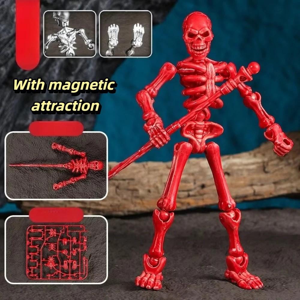 Fully Movable Joints Articulated Skeleton Figurine Eco-Friendly PLA Material Lightweight Sturdy 3D Printed Skeleton Model