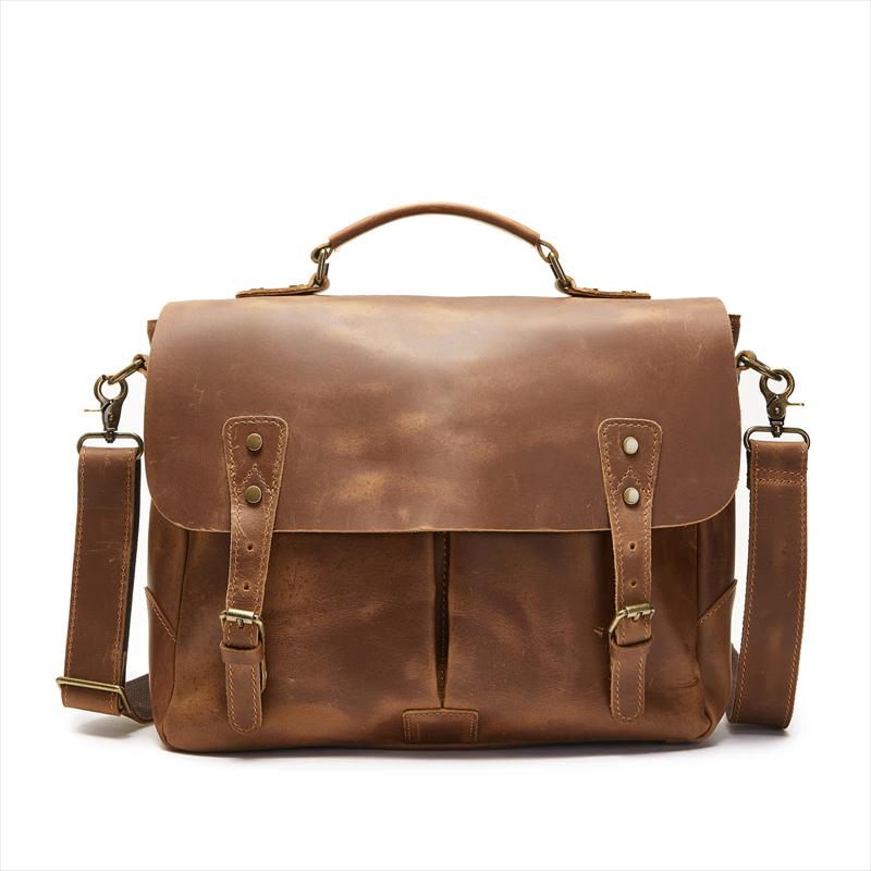 OEING Мужской кожаный портфель ручной работы 14 inch